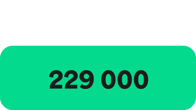 A Green icon showcasing a large Green circle and two smaller ones on either side, in a diagonal format. The words 229 thousand are written in the centre.